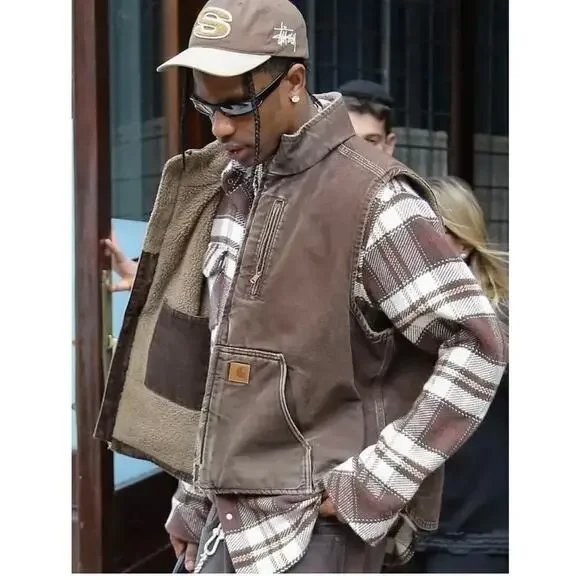 Carhartt V33-DKB Travis Scott Sherpa-Lined Full Zip Canvas Vest XL Tall - Picture 11 of 11